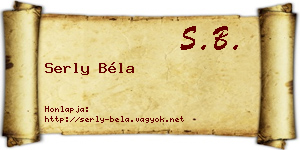 Serly Béla névjegykártya